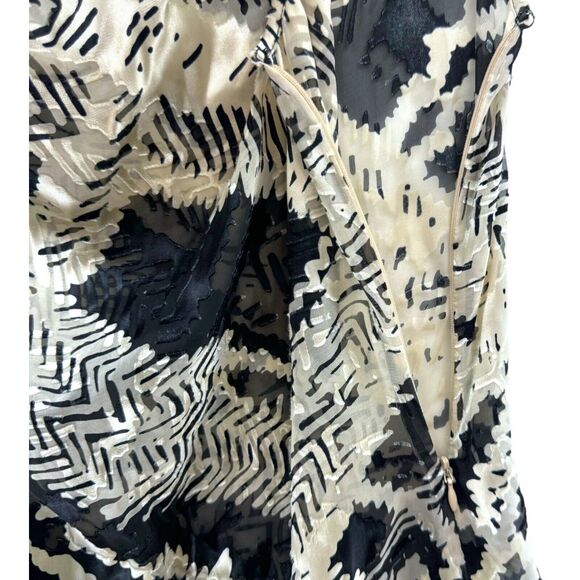 St John Sleeveless Blouse Womens Large Silk Cowl Neck Neutral Sheer Champagne - Picture 5 of 12